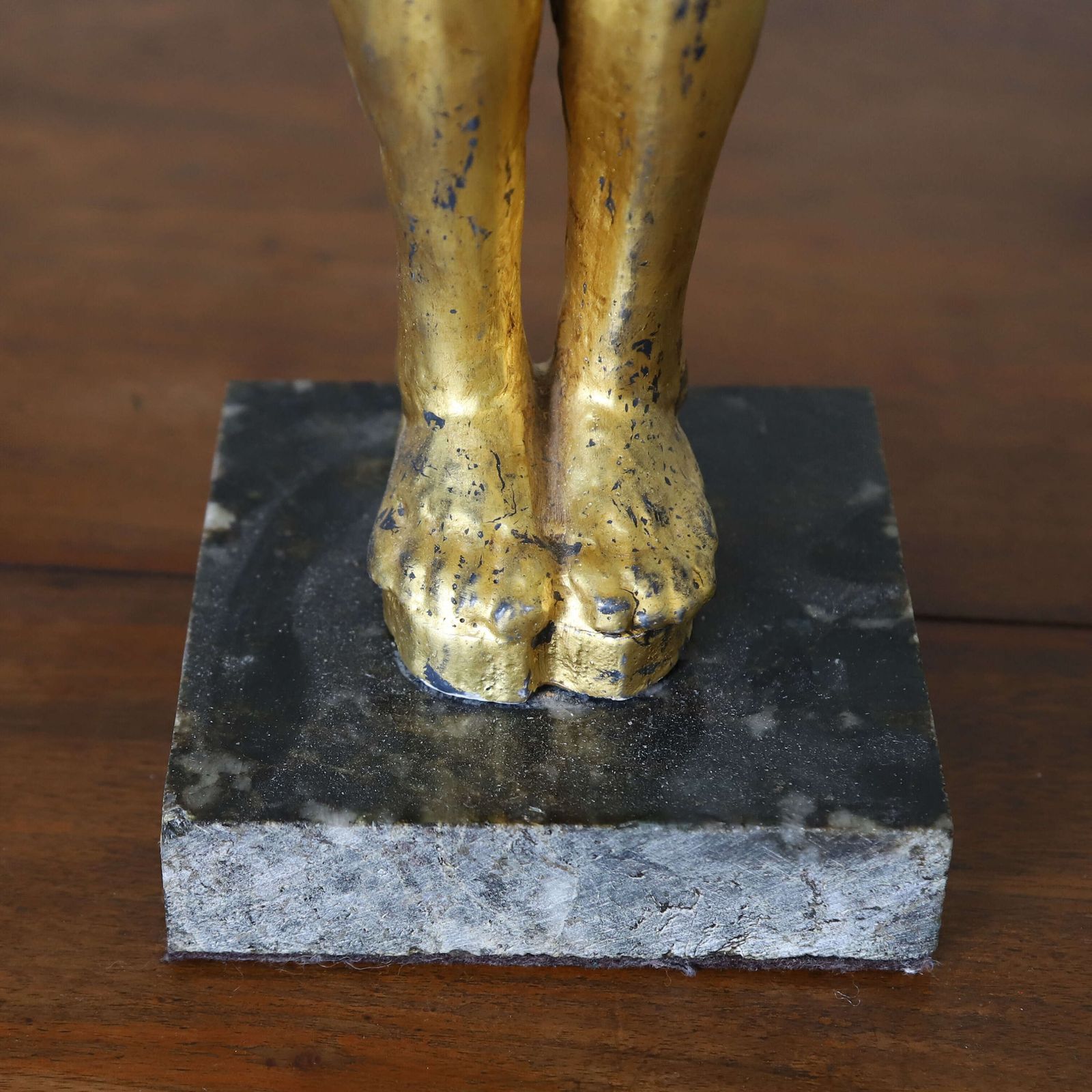 19th Century Wooden Gilt Shabti On Granite Base   Grand Tour Egyptian Revival Figure photo Art