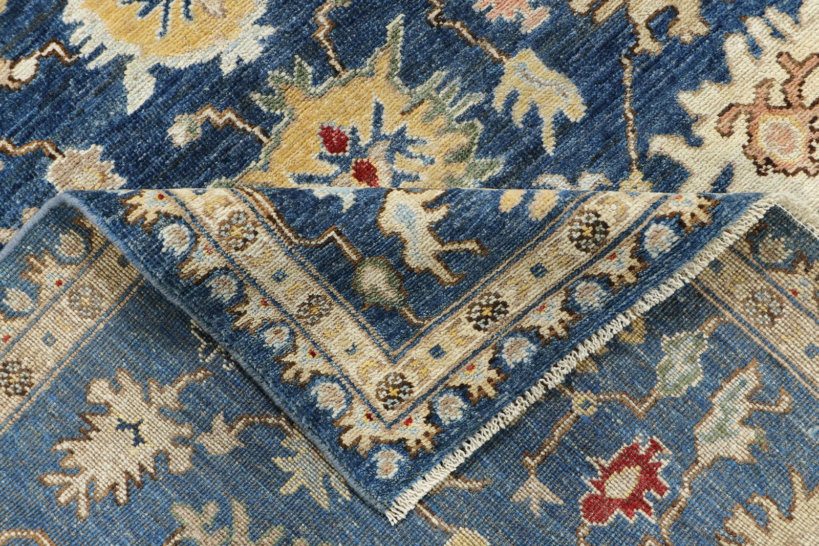 5x7 Oushak Turkish Navy Living Room Bedroom Rug photo vinterior