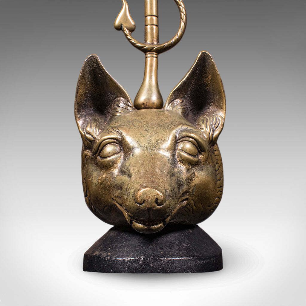photo furniture Antique Fox Head Doorstop, English, Brass, Country House Door Keeper, Circa 1920
