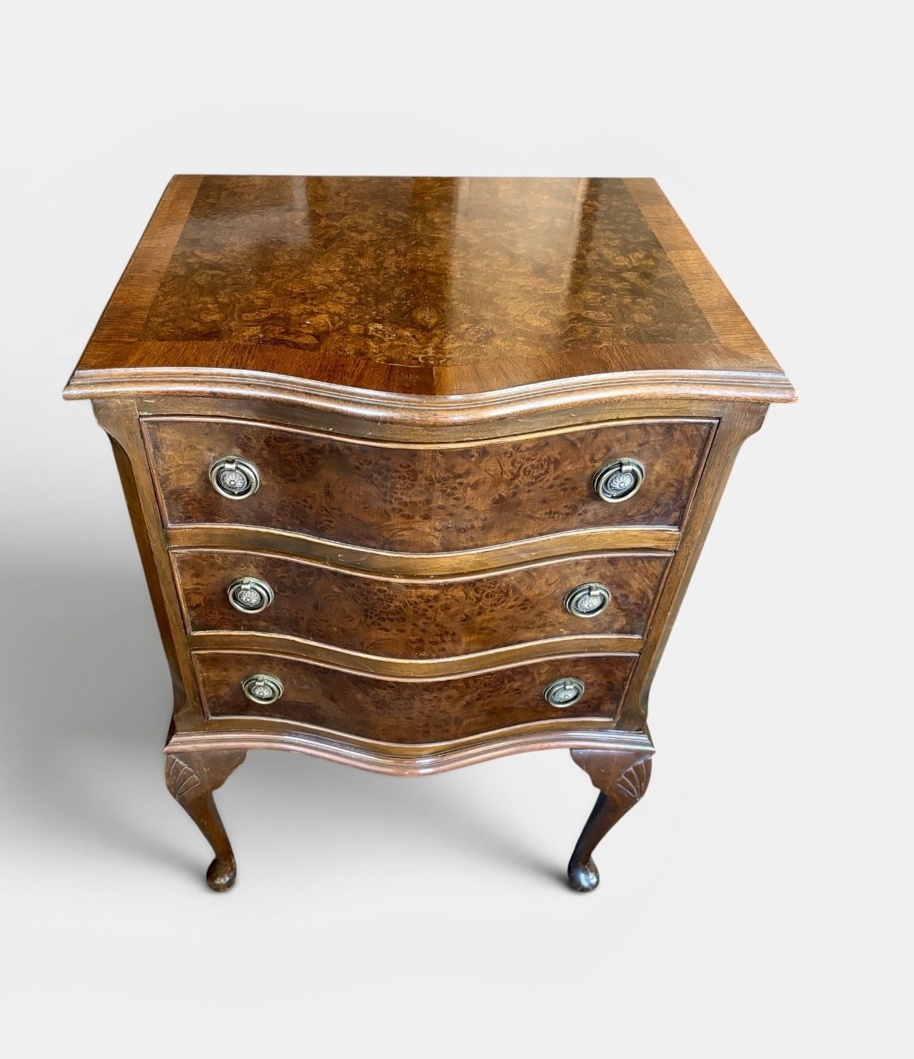 Pair Of Figured Walnut Bedside Chests photo for sale