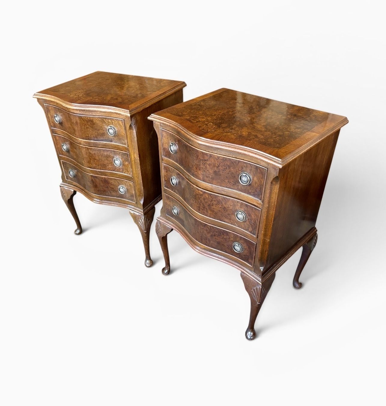 Pair Of Figured Walnut Bedside Chests photo Furniture