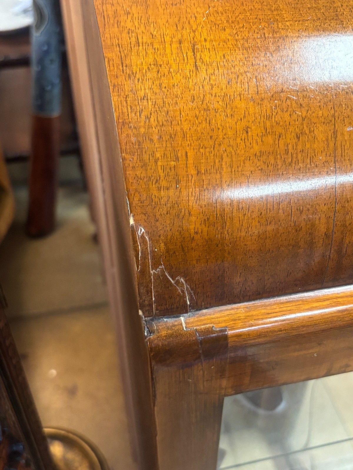 photo furniture 1950's Walnut Veneered Art Deco Style Side By Side Display Cabinet As Found