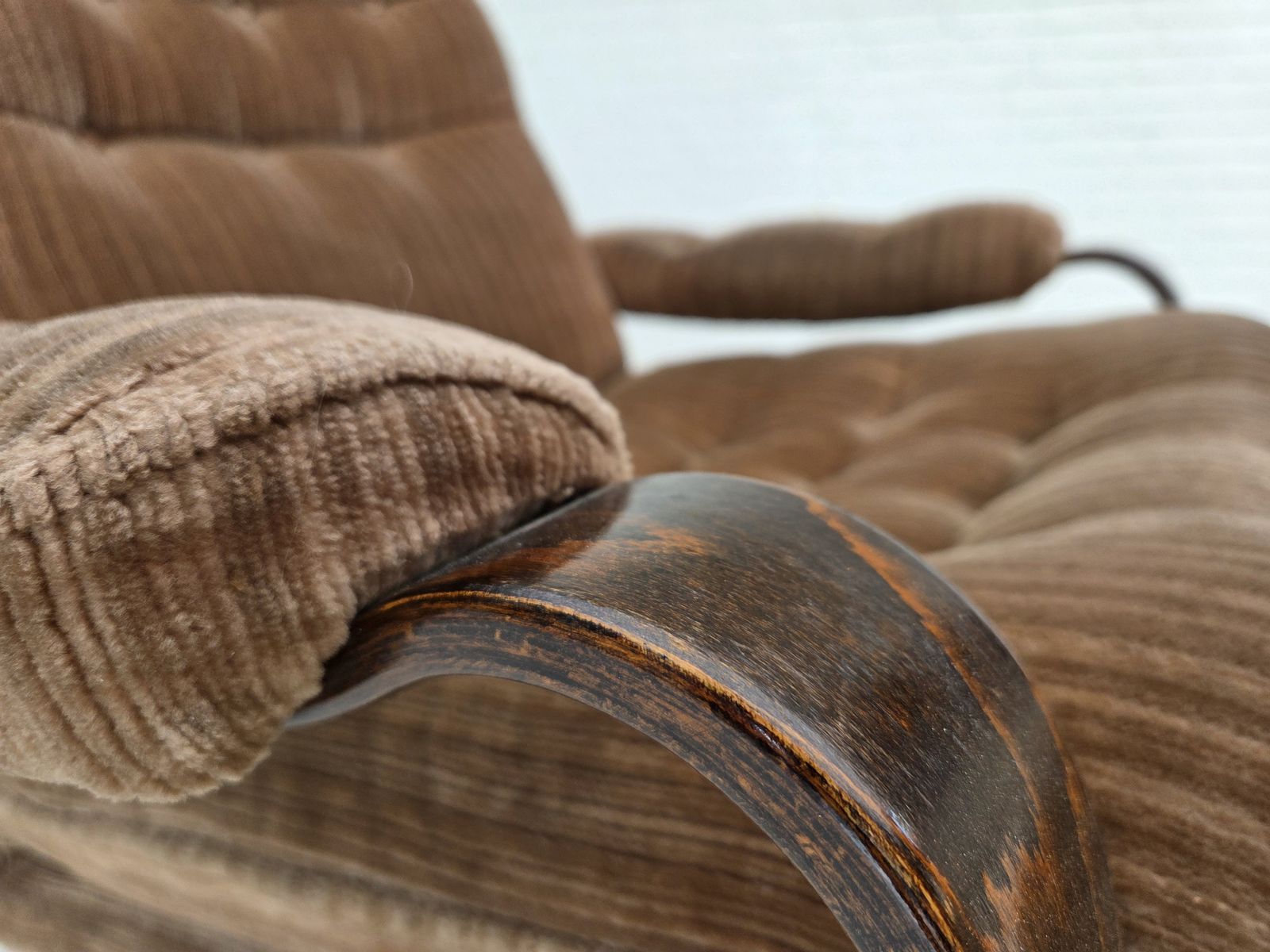 1970s, Danish Swivel Armchair, Brown Furniture Corduroy. photo 920.0