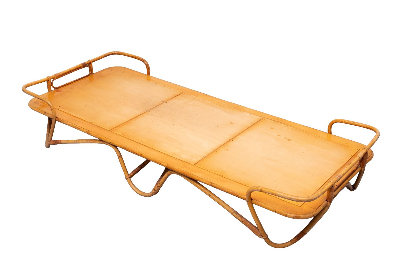 Rohé Daybed Rattan Bed Rotan Noordwolde Jaren 1950 Holland photo vintage