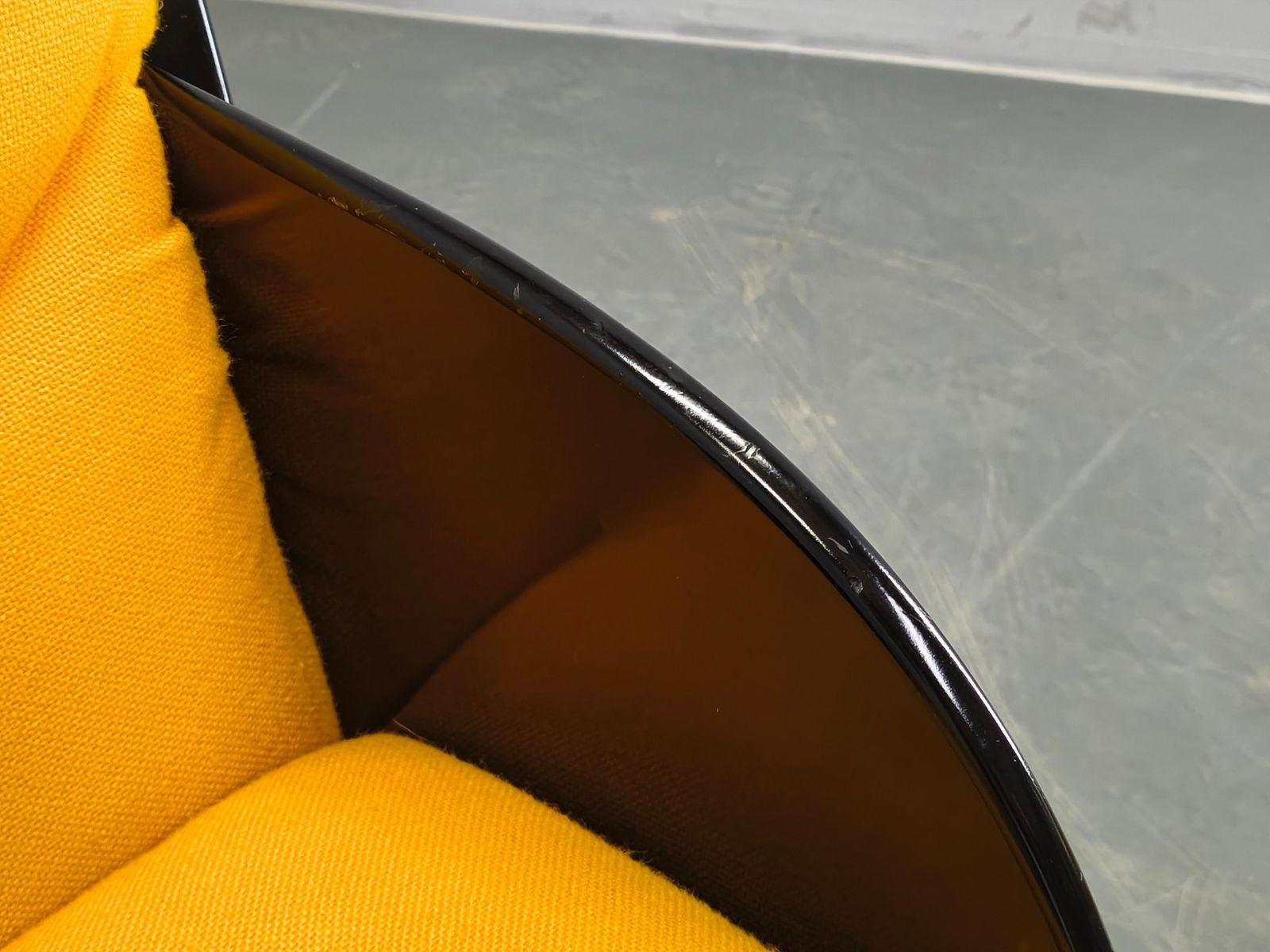 photo buy Pair Of Italian Space Age Armchairs, Black Lacquer, 1970s