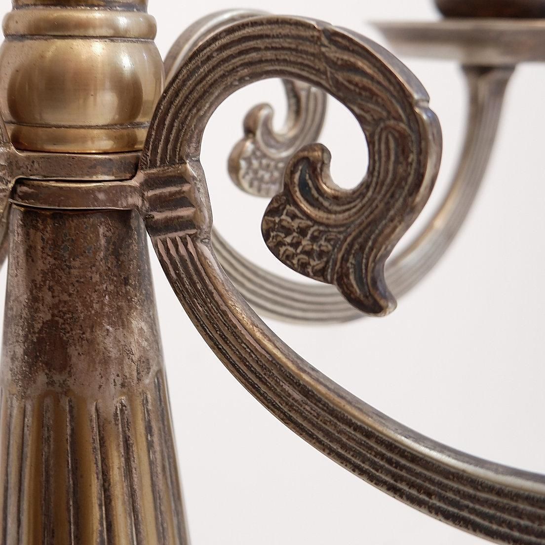 Antique Baroque Candelabra, Silver Plated, Four Armed, 20th Century photo Home Decor