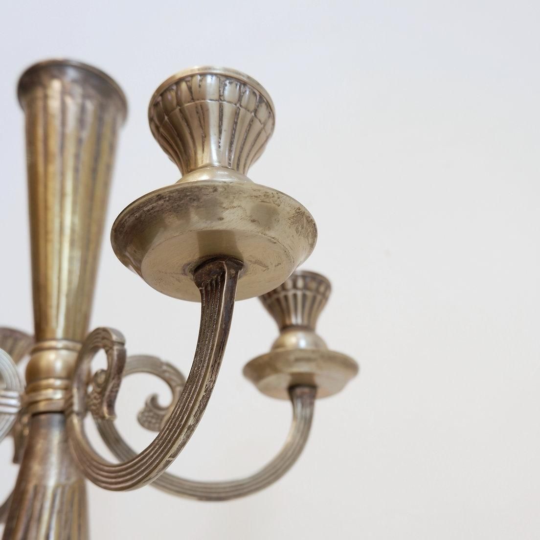 photo furniture Antique Baroque Candelabra, Silver Plated, Four Armed, 20th Century