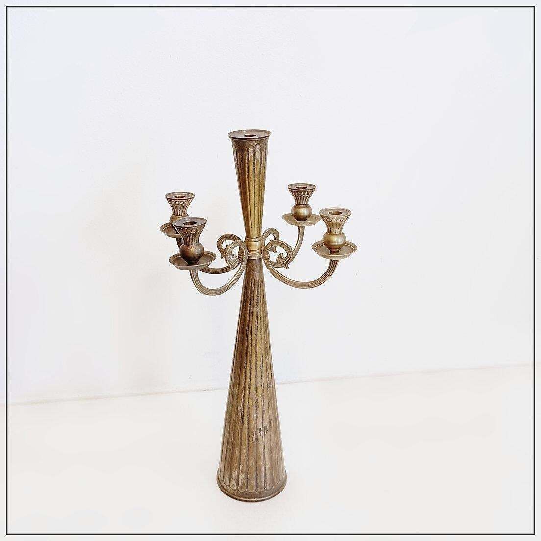 Home Decor Antique Baroque Candelabra, Silver Plated, Four Armed, 20th Century photo