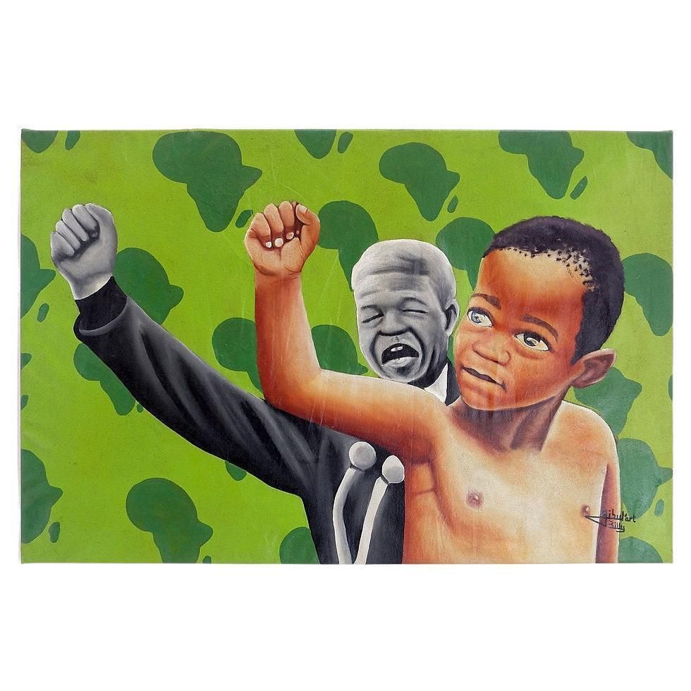 Billy Gubul'art  African Art   Acrylic On Fabric