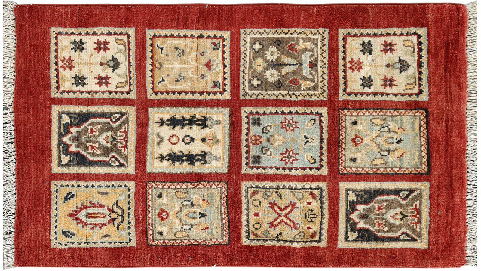 Small Red Oriental Afghan Ayna Garden Design Rug photo buy