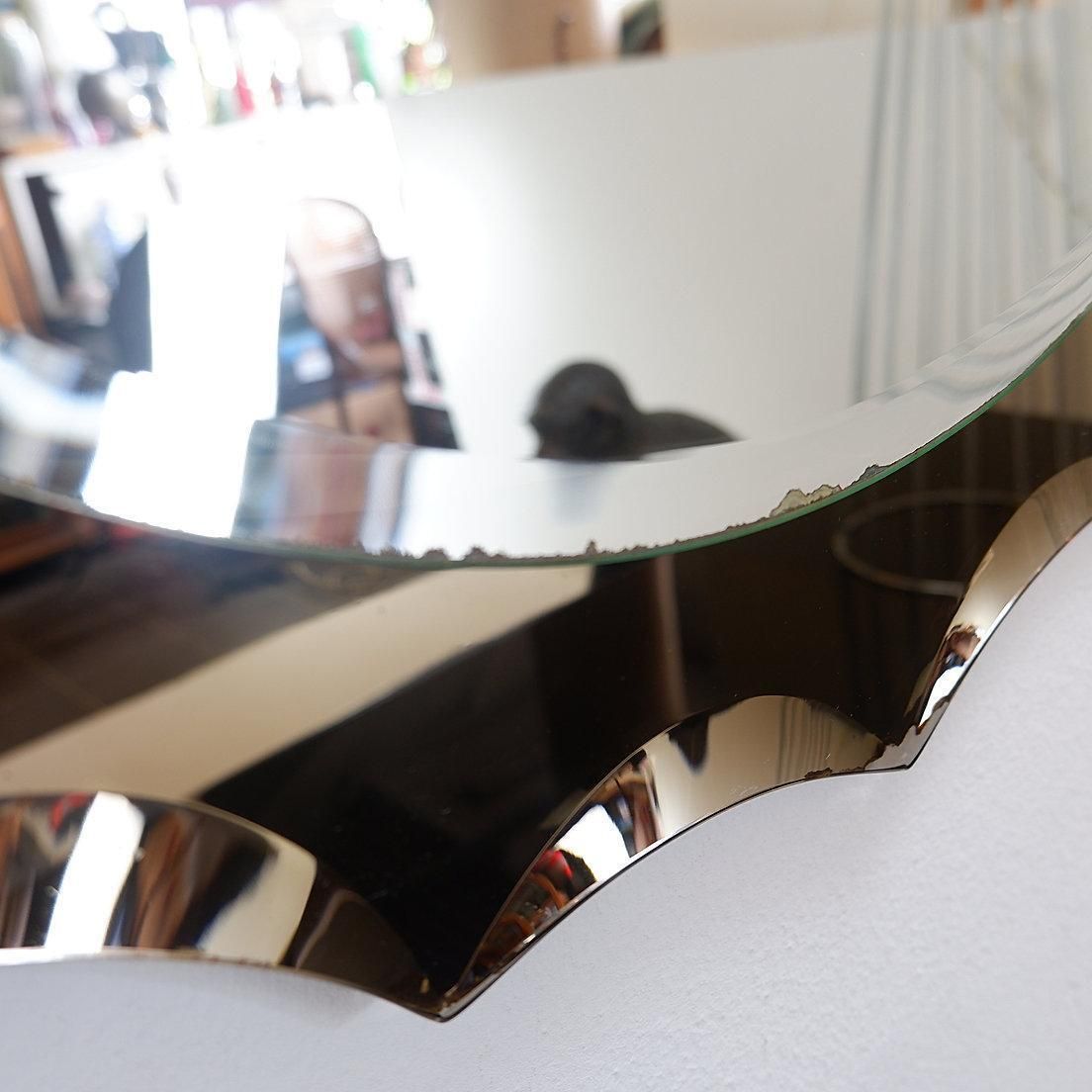 Mid Century Wall Mirror In The Style Of Cristal Art, 1960s photo furniture