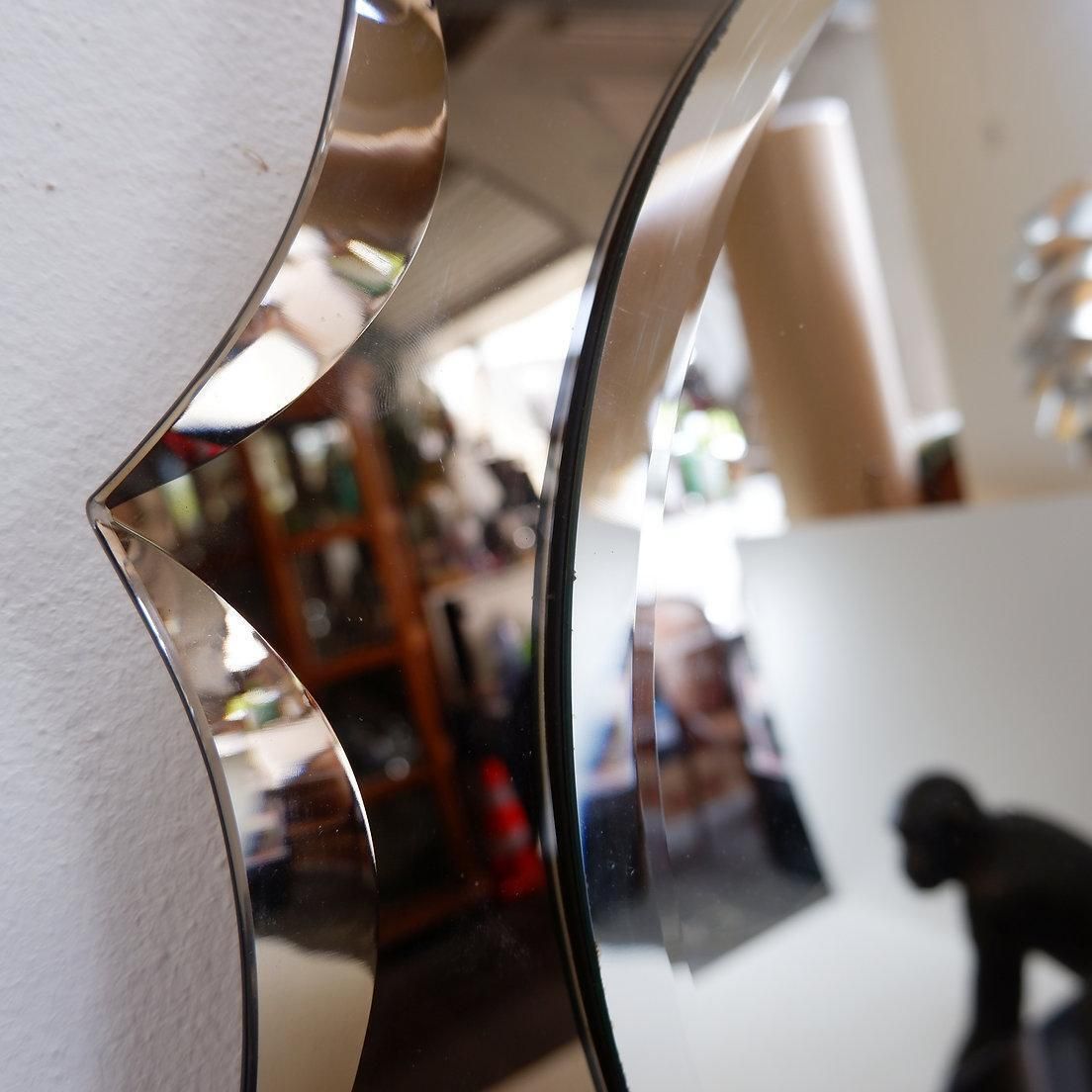 Mid Century Wall Mirror In The Style Of Cristal Art, 1960s photo vintage