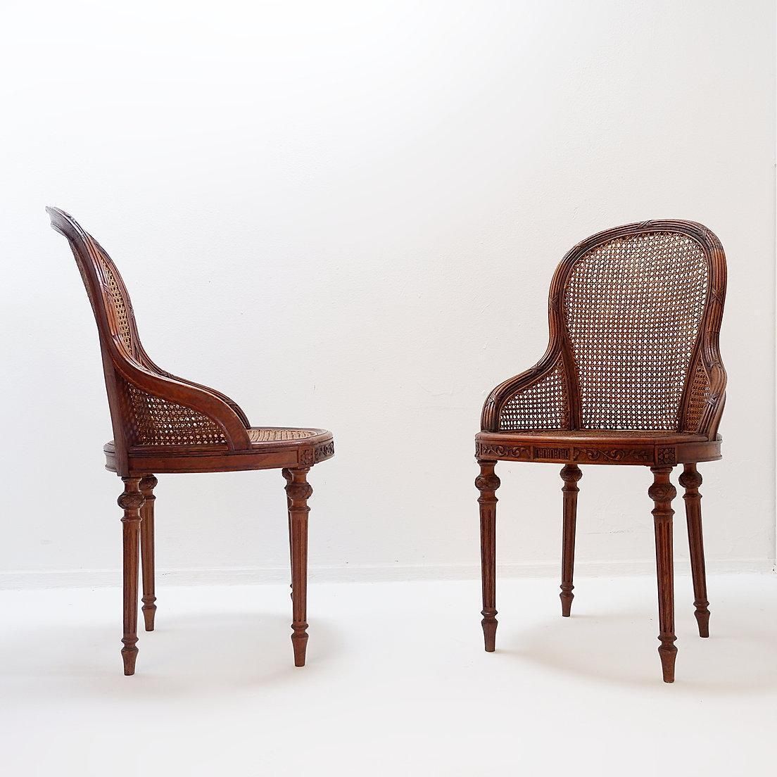 photo buy Pair Of Mahogany Armchairs, Louis XVI Style – Early 20th Century