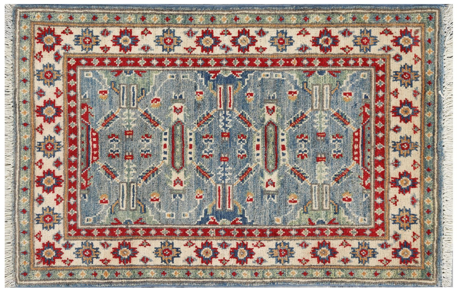 2x3 Blue Kazak Handmade Traditional Area Rug photo buy