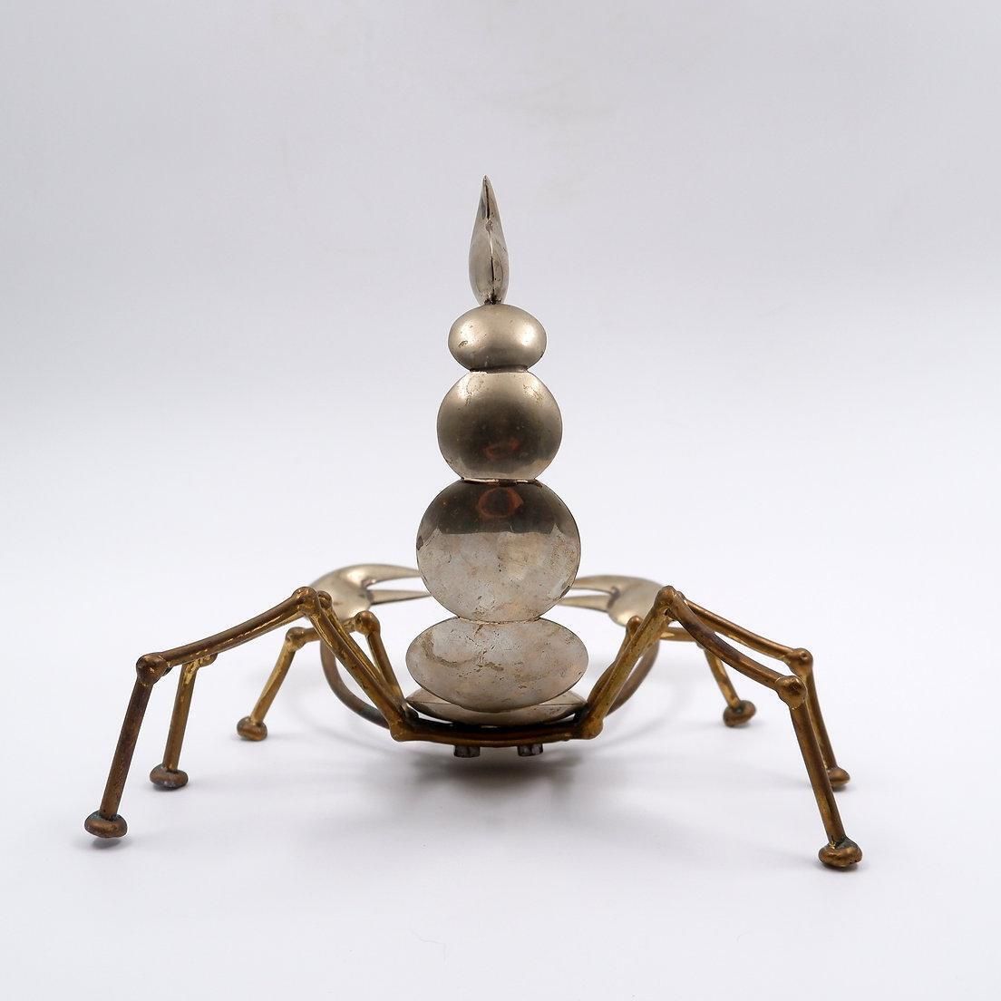 Brass And Metal Scorpion Sculpture, Mid Century Modern, 1970s, 22x20cm photo furniture