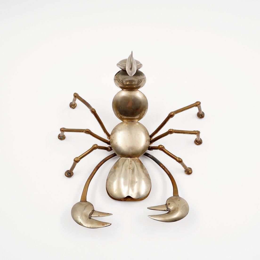 Art Brass And Metal Scorpion Sculpture, Mid Century Modern, 1970s, 22x20cm photo