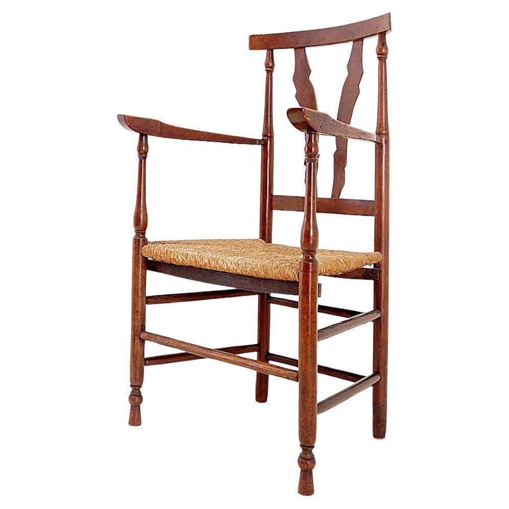 Early 20th Century French Country Armchair With High Back Design