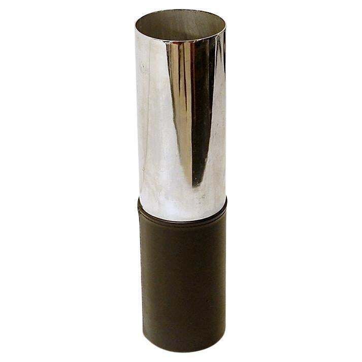 Steel And Faux Leather Cylinder Umbrella Stand   1970s