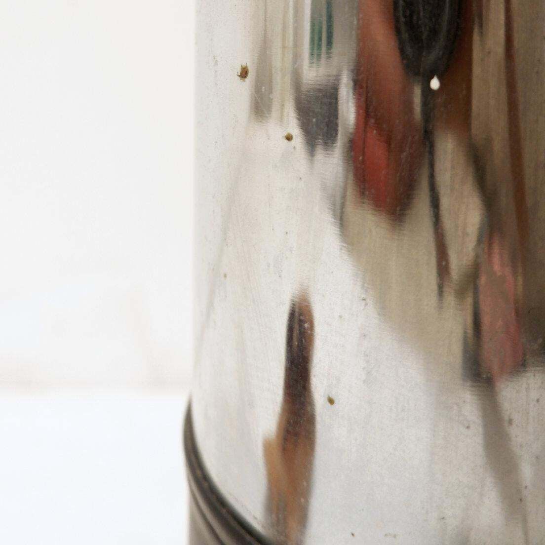 Steel And Faux Leather Cylinder Umbrella Stand   1970s photo 425.0