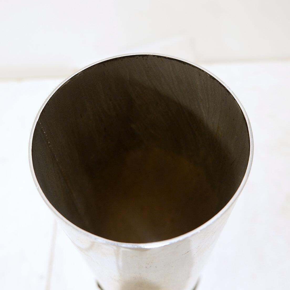 Steel And Faux Leather Cylinder Umbrella Stand   1970s photo vinterior