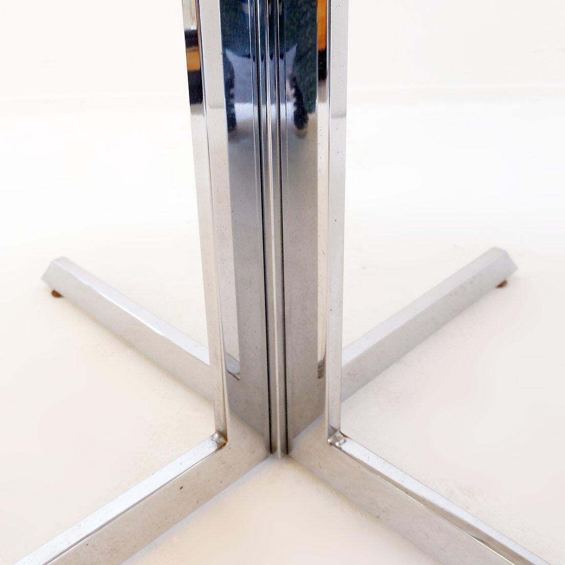photo for sale Round Travertine Dining Table With Chrome Base, 1970s   ø120cm
