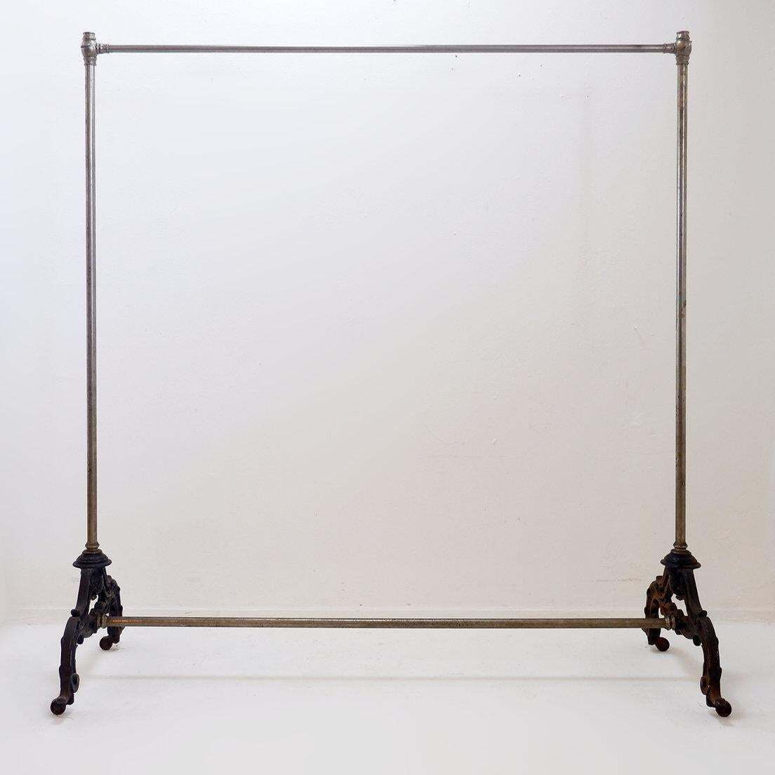 Antique English Clothes Rail, Brass & Steel, Late 19th Century, 164cm photo buy