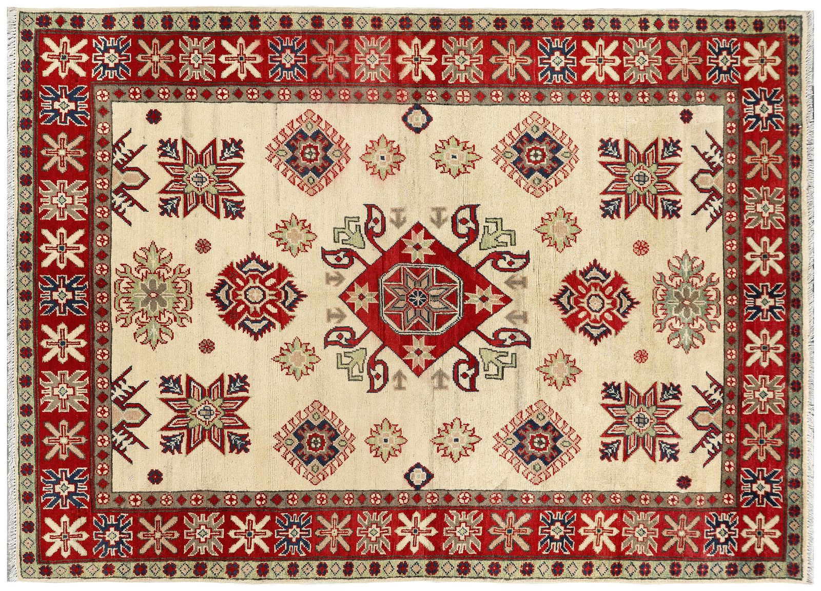 Ivory Kazak Traditional 5x7 Unique Area Rug photo buy