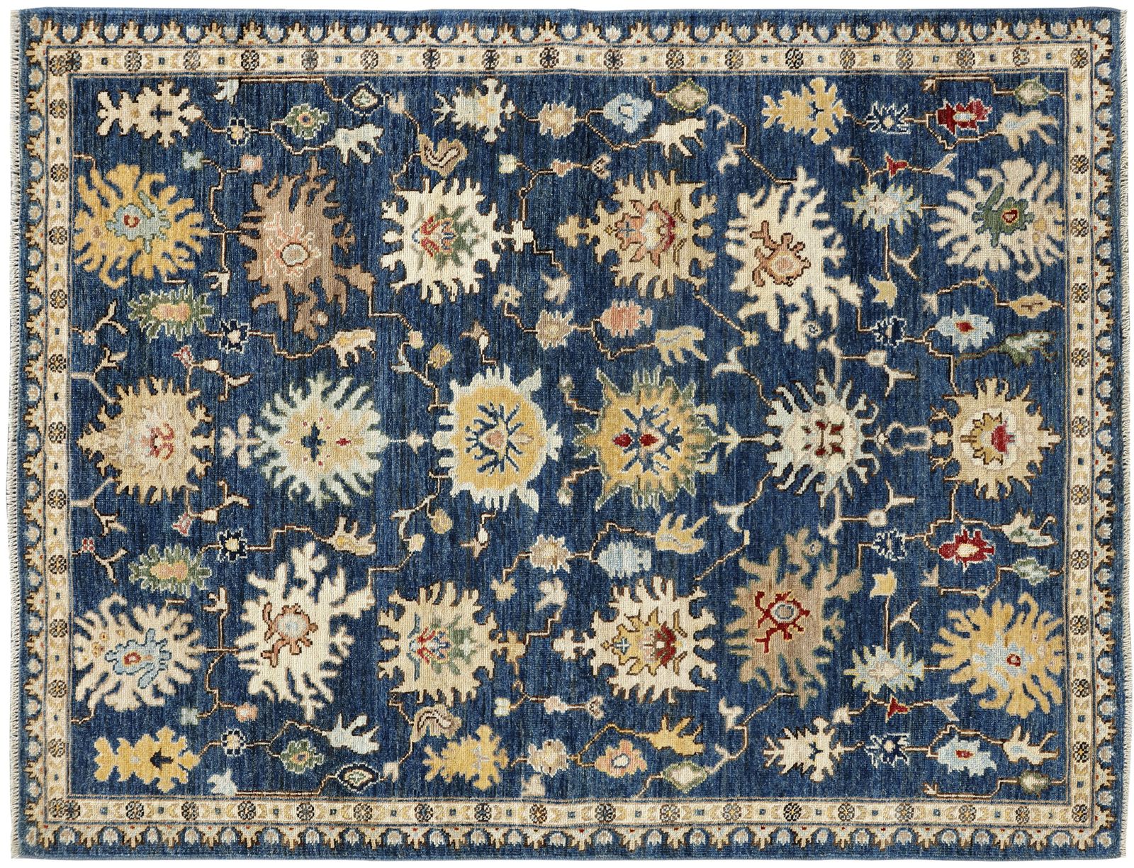 5x7 Oushak Turkish Navy Living Room Bedroom Rug photo buy