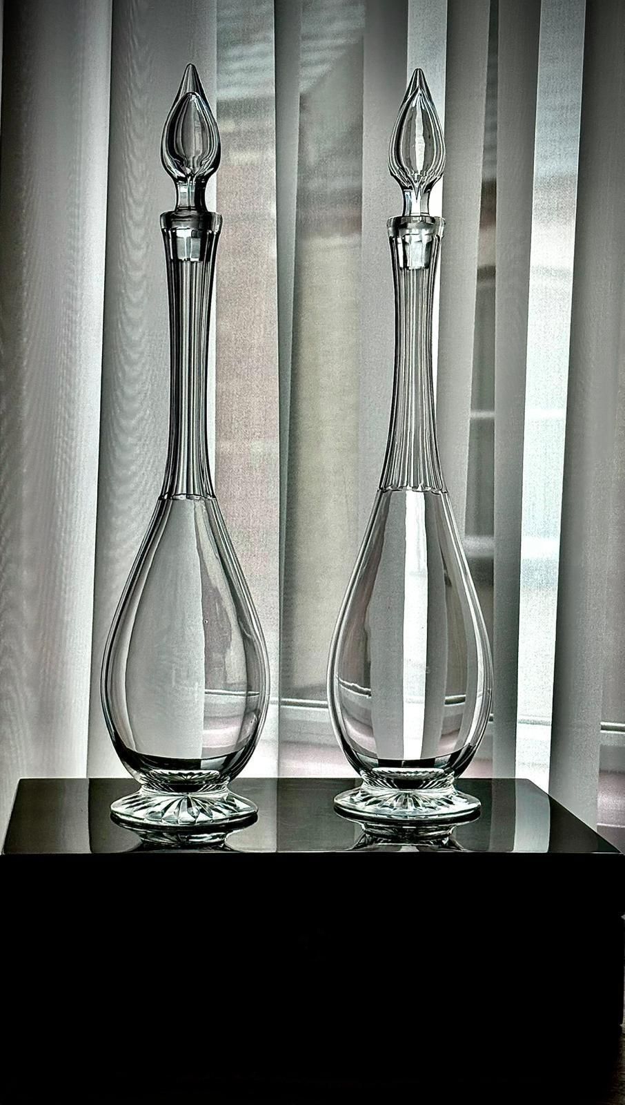 Pair Of Antique Clear Glass Teardrop Decanters photo 295.0
