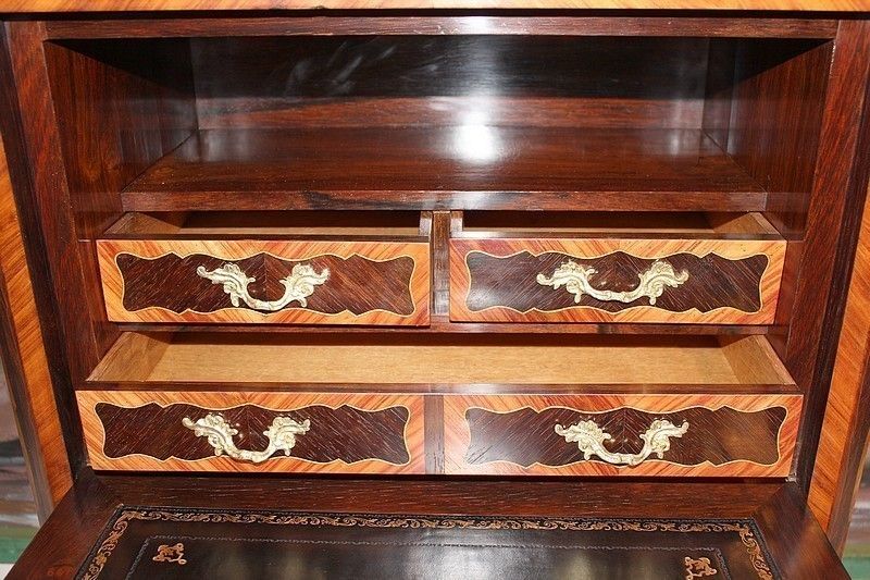 Secretary Chiffonnier Nap.III Inlaid 19th photo buy