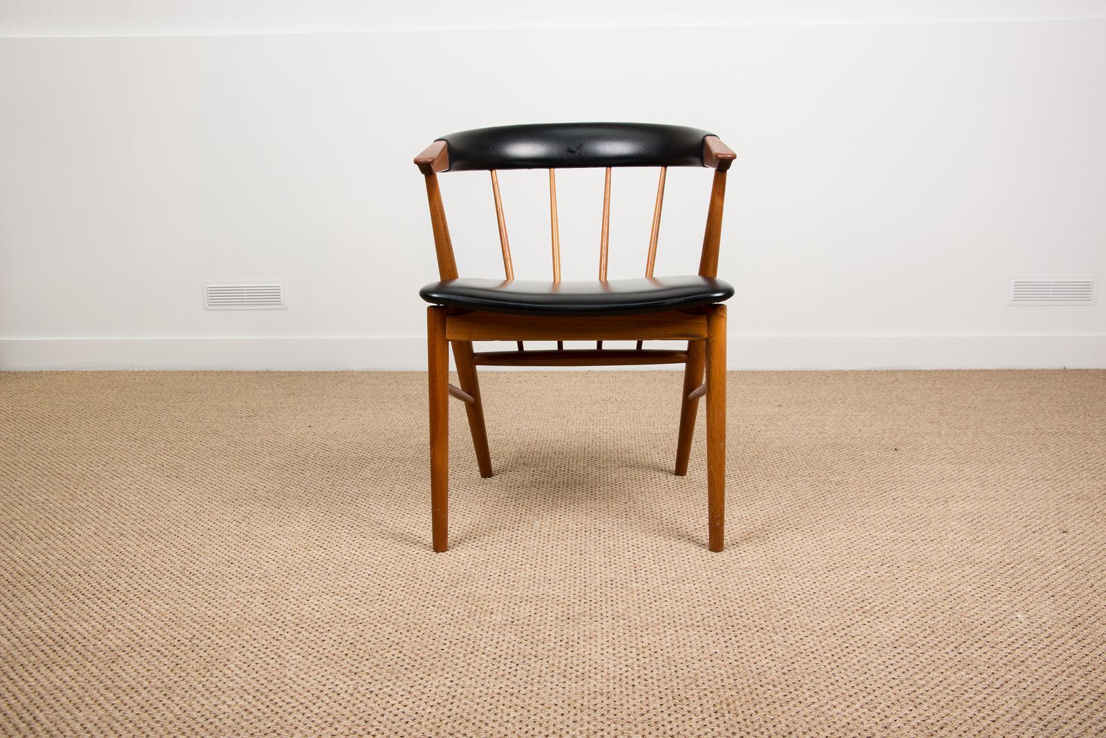 Danish Armchair In Teak And Skai By Helge Sibast For Sibast 1955. photo for sale