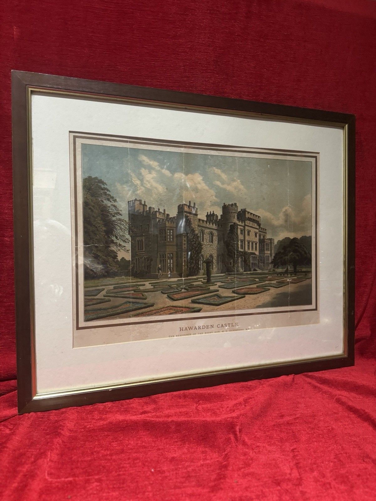 Harwarden Castle Print Victorian By Marcus Ward & Co Antique Print photo buy