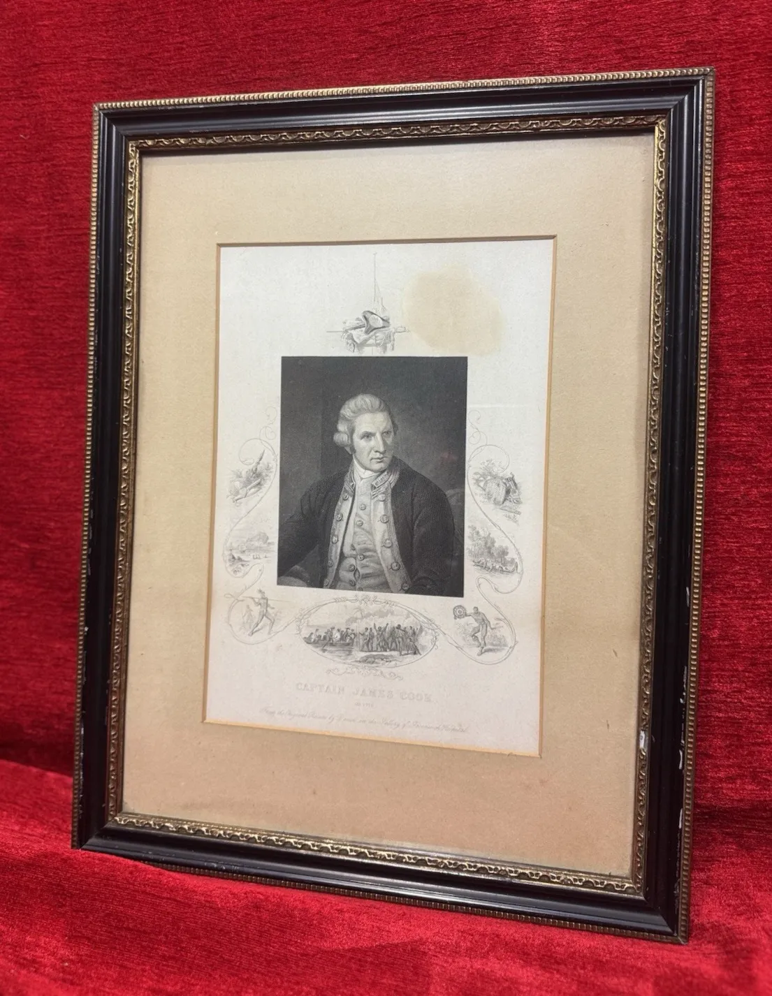 British Explorer Captain James Cook (1728 1779) Antique Engraved Print photo for sale