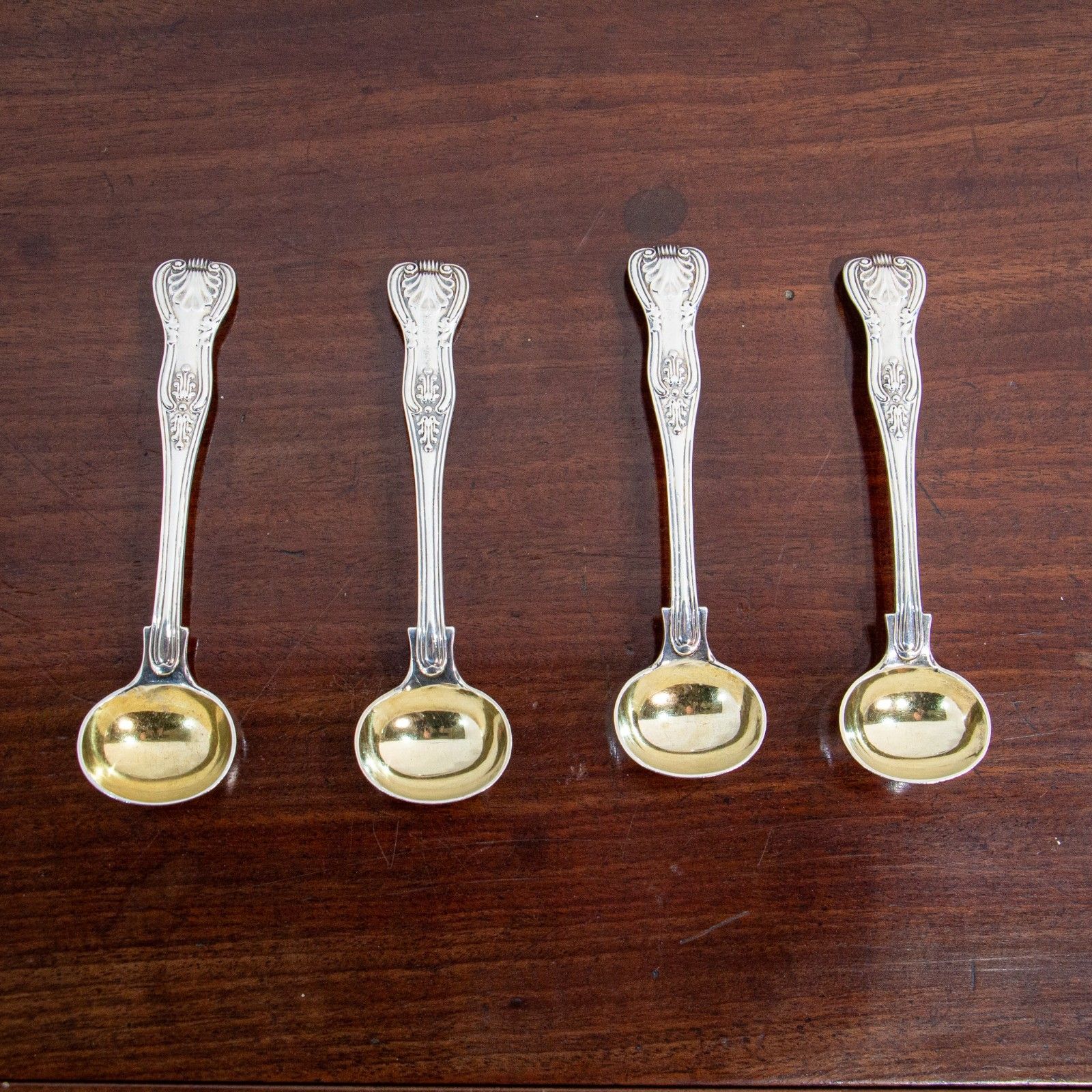 Four Victorian Silver Mustard Spoons photo 390.0