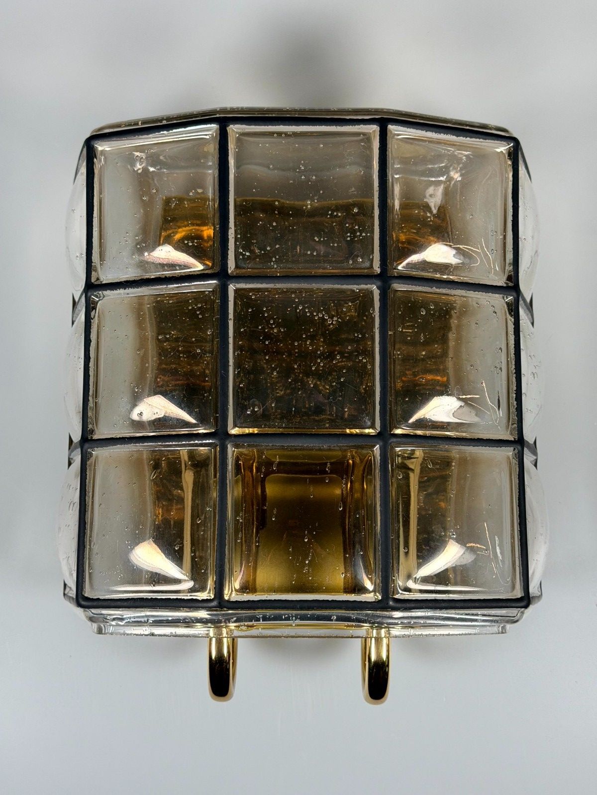 60s 70s Wall Lamp Wall Sconce Glashütte Limburg Germany Glass & Metal photo furniture