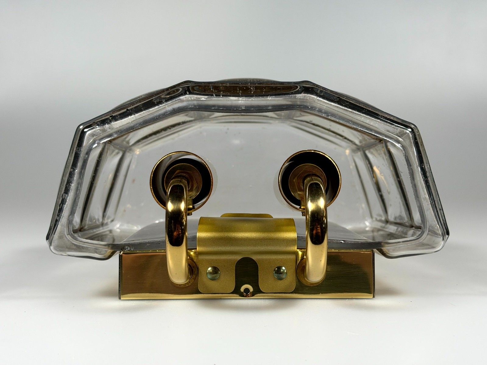 60s 70s Wall Lamp Wall Sconce Glashütte Limburg Germany Glass & Metal photo vinterior
