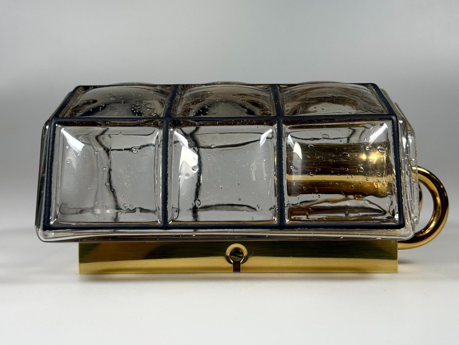 photo for sale 60s 70s Wall Lamp Wall Sconce Glashütte Limburg Germany Glass & Metal