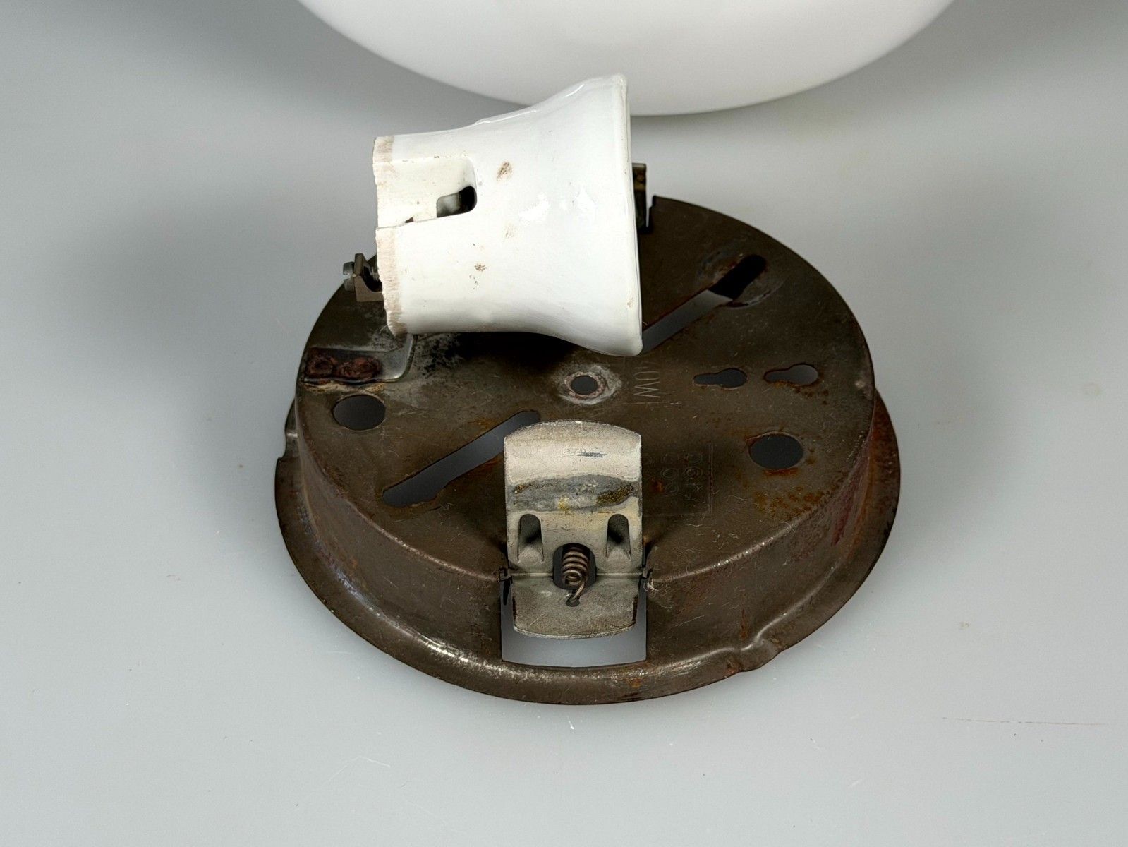 Lighting 50s 60s Lamp Light Plafoniere Milk Glass Mid Century Glass Design Rzb photo