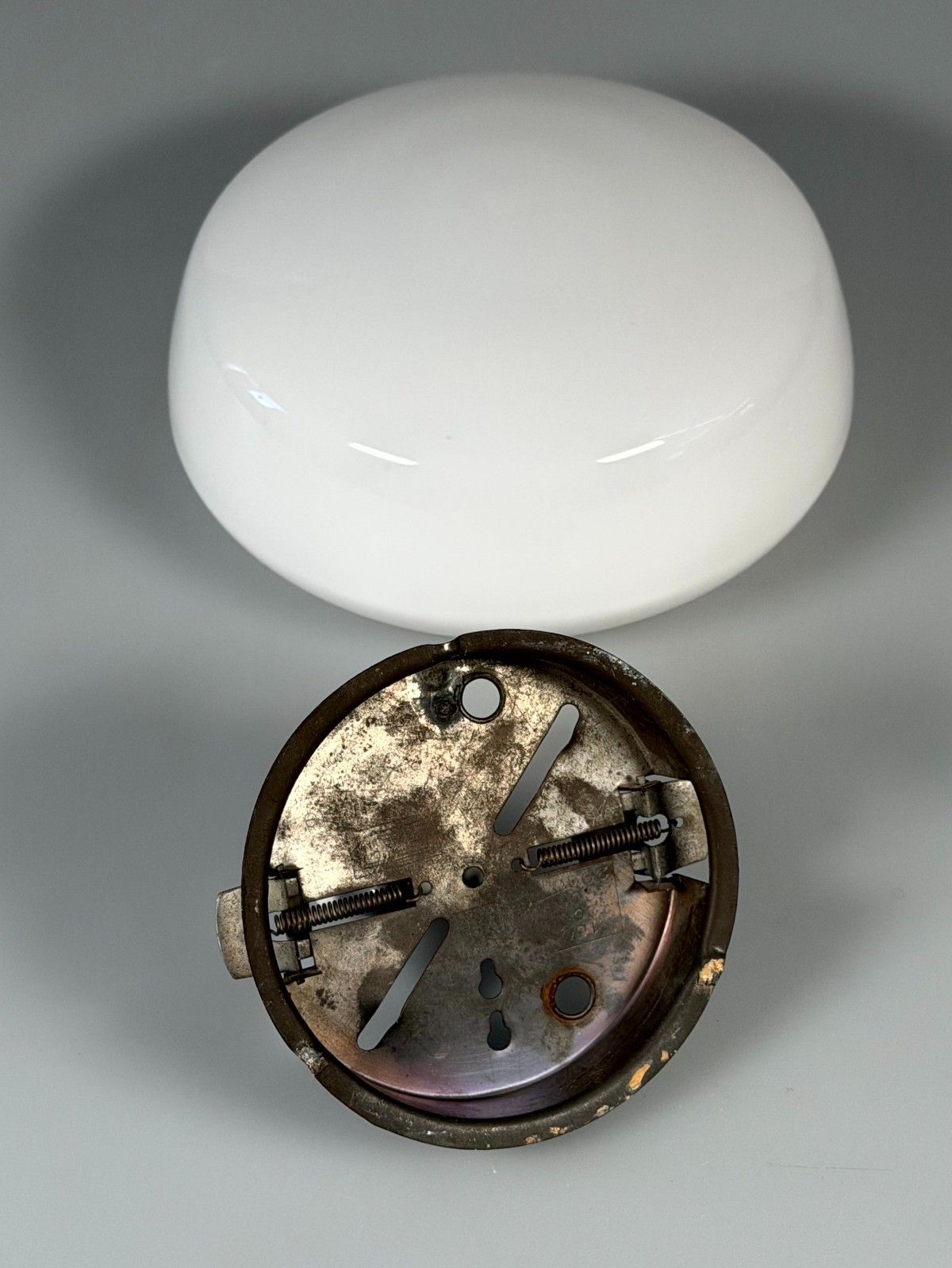 photo vinterior 50s 60s Lamp Light Plafoniere Milk Glass Mid Century Glass Design Rzb
