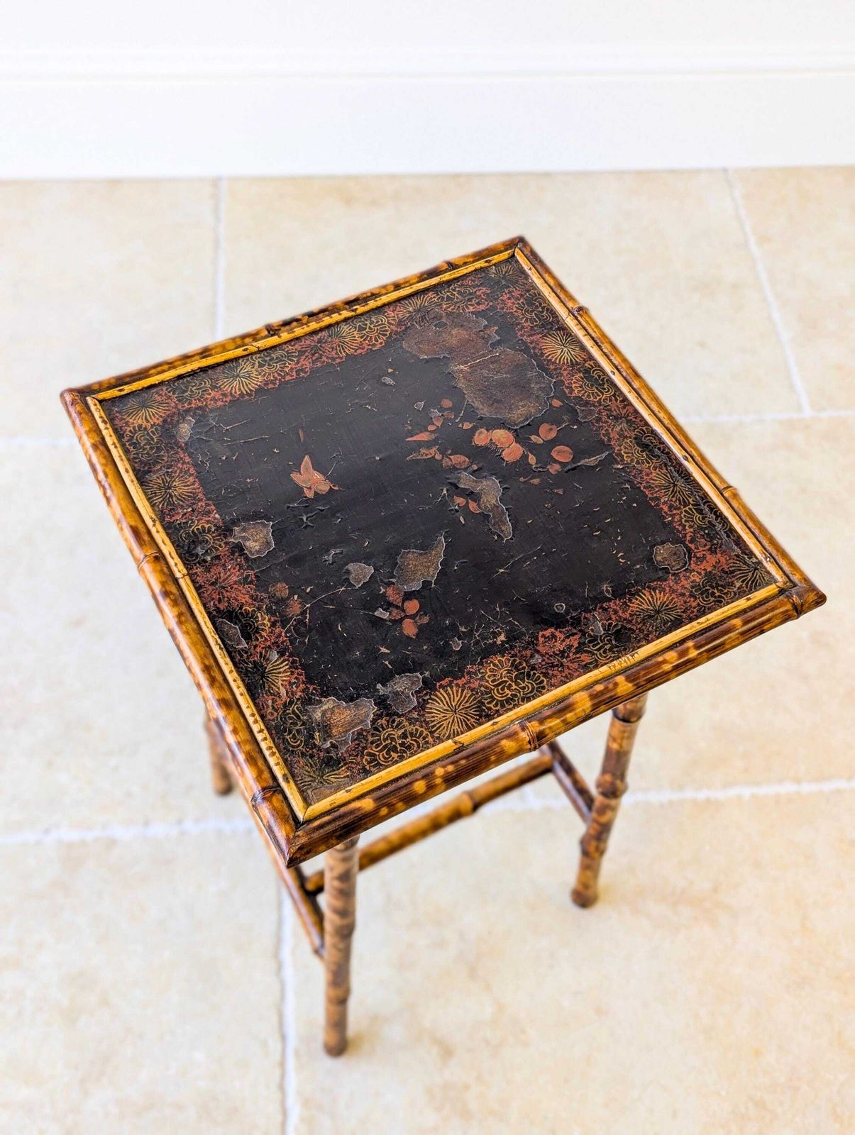 Furniture Antique Victorian Bamboo Occasional Table C.1890 photo
