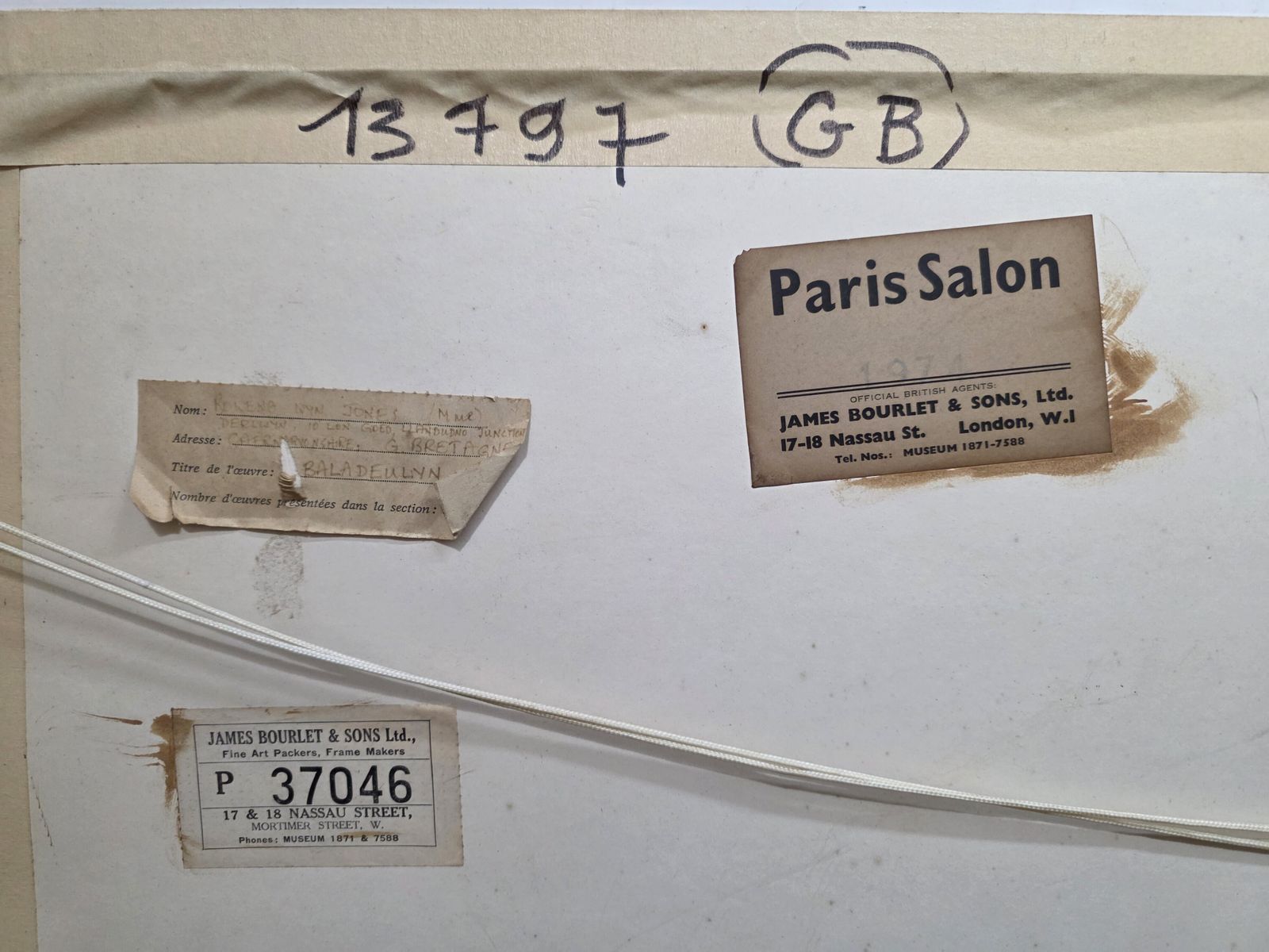 Rowena Wyn Jones (1917–2003), Baladeulyn, Oil On Board, Exhibited At The 1974 Paris Salon, Société Des Artistes Français, Grand Palais, With Original Exhibition And James Bourlet Labels Verso. photo for sale