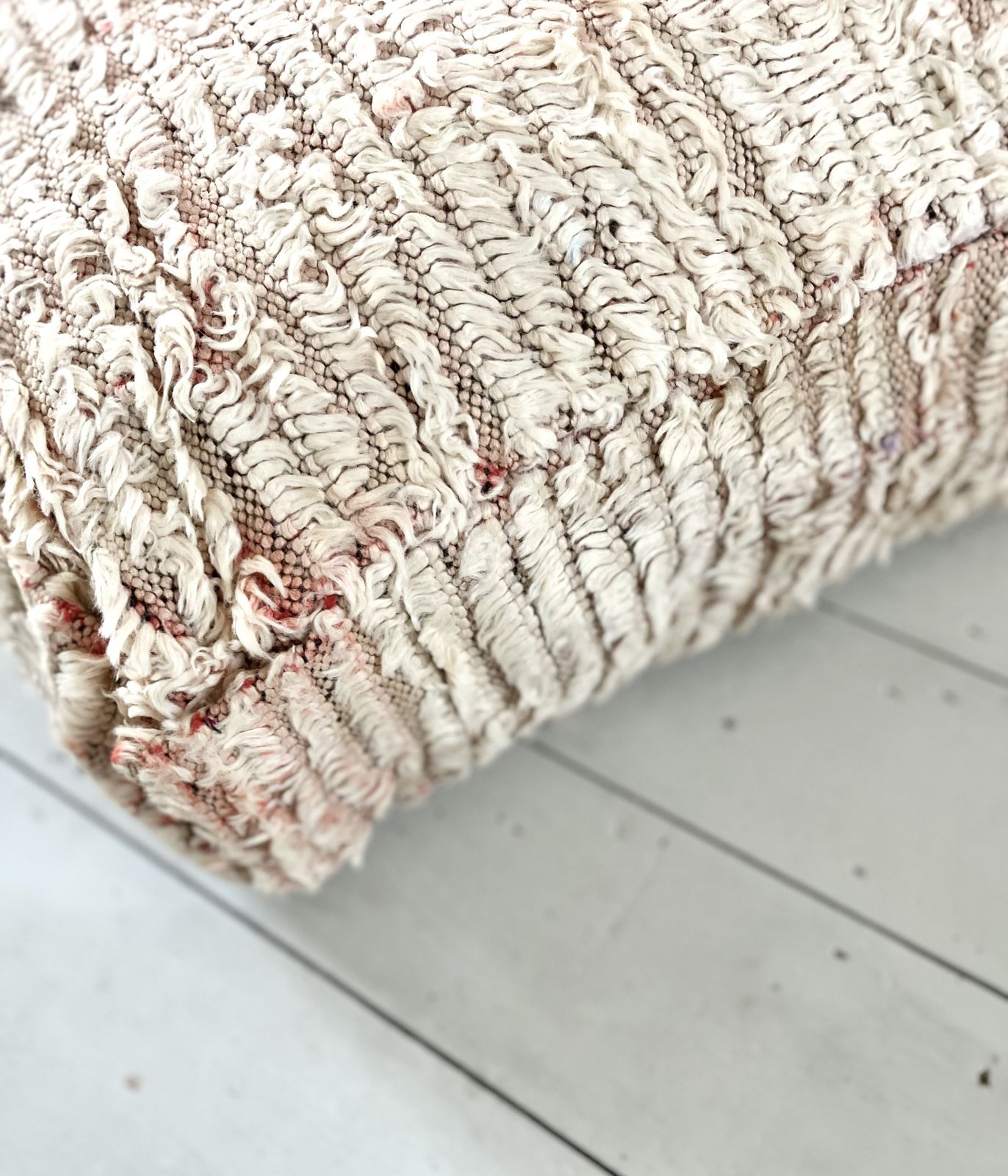 Moroccan Boujaad Pouf Vintage Berber Carpet Pouf Handmade Pouf Ottoman Square Pouf. Shipped From Uk photo 242.0