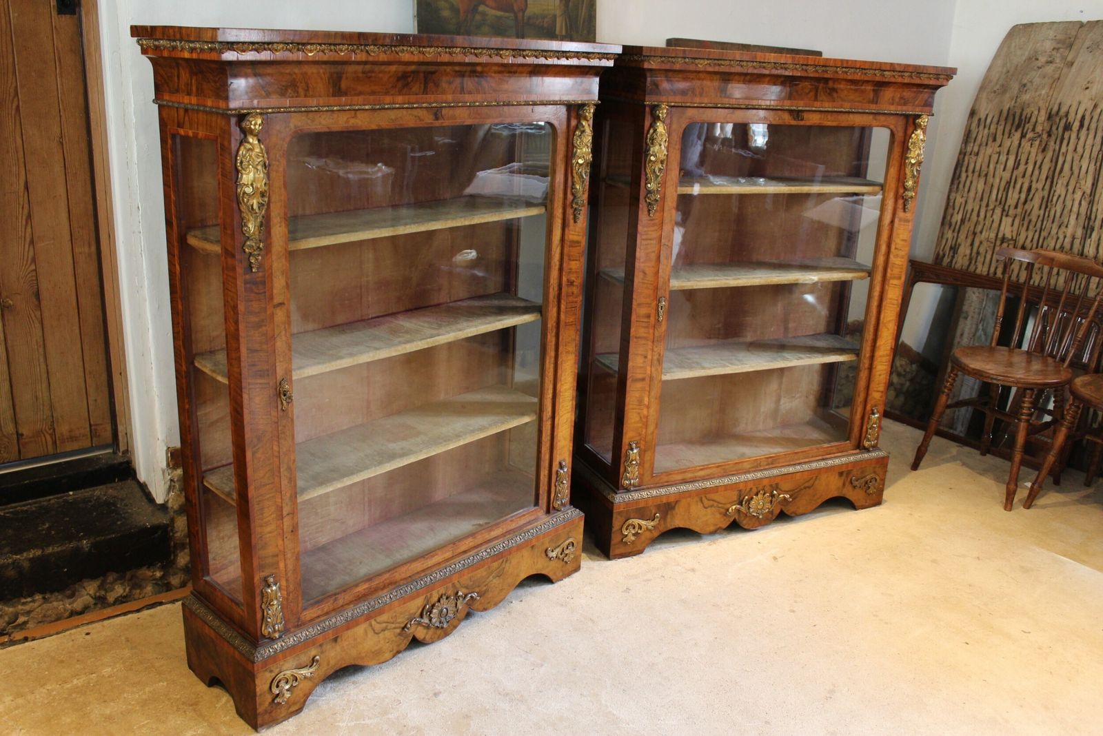 Cabinets An Outstanding Large Pair Of Victorian Walnut Cabinets C1840