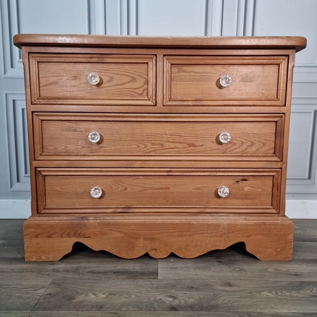 Antique Style Pine Rustic Solid Chest Of Drawers Country Farmhouse Victorian photo vintage