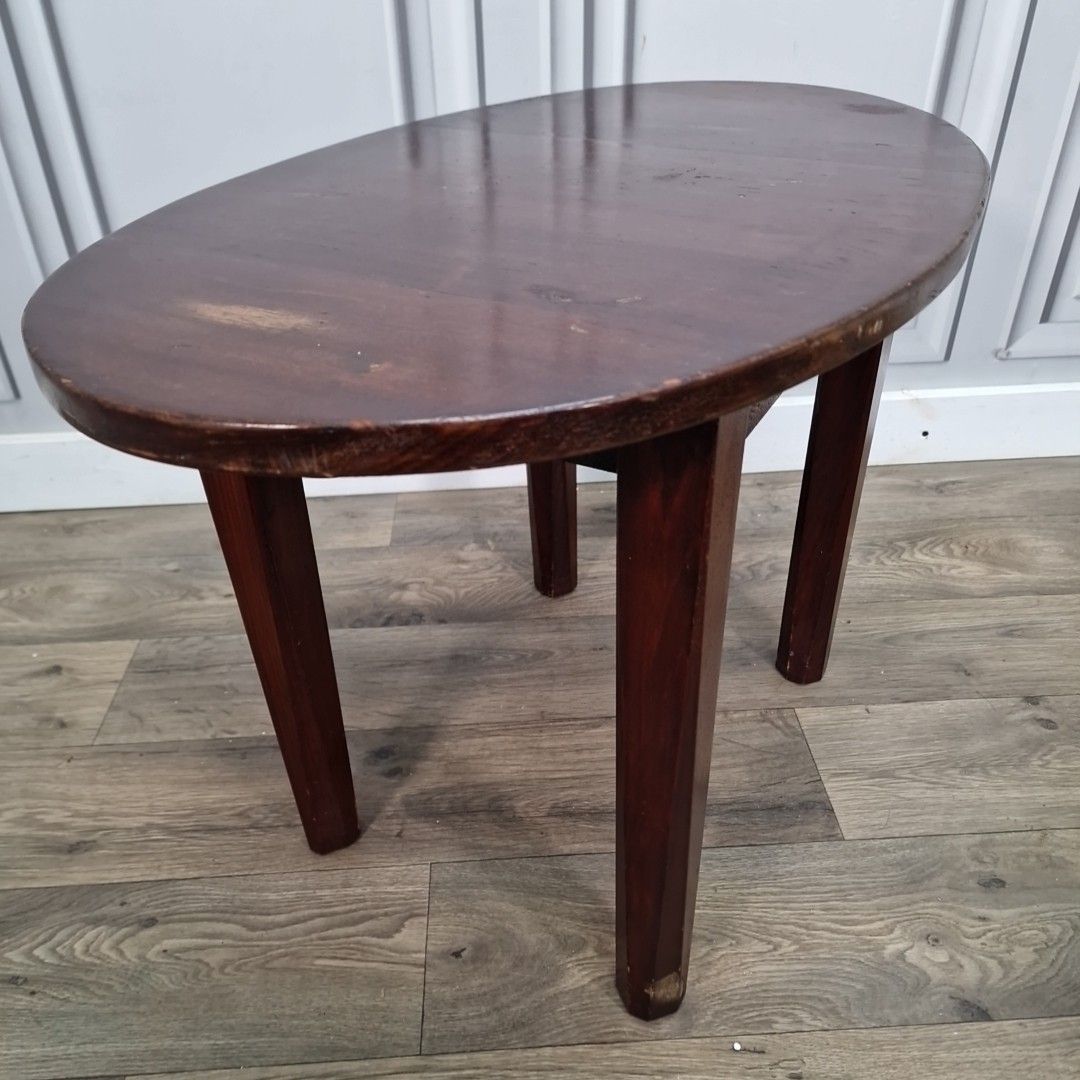 Antique Hall Side Table Oval Top Wooden  Solid Wood Occasional For Restoration photo 60.0