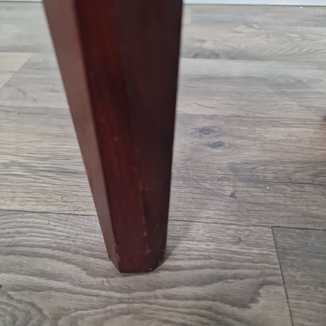 photo vintage Antique Hall Side Table Oval Top Wooden  Solid Wood Occasional For Restoration