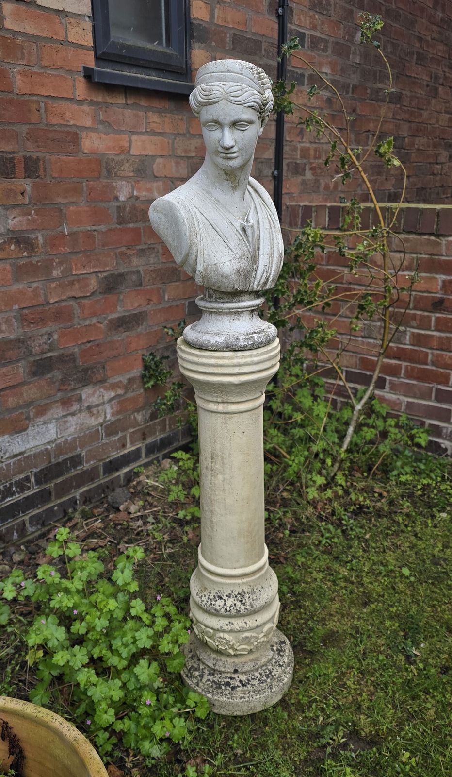 Stone Bust Of Athena On Plinth photo furniture