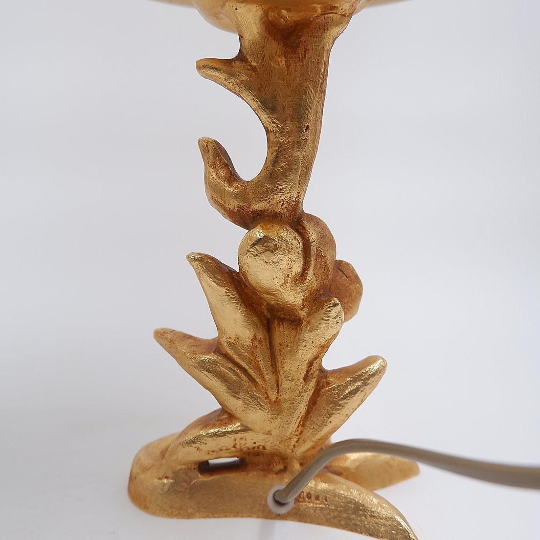 3722.0 Set Of 2 Sculptural Table Lamps With Plant Motif   G.Mathias, France, 1980s photo
