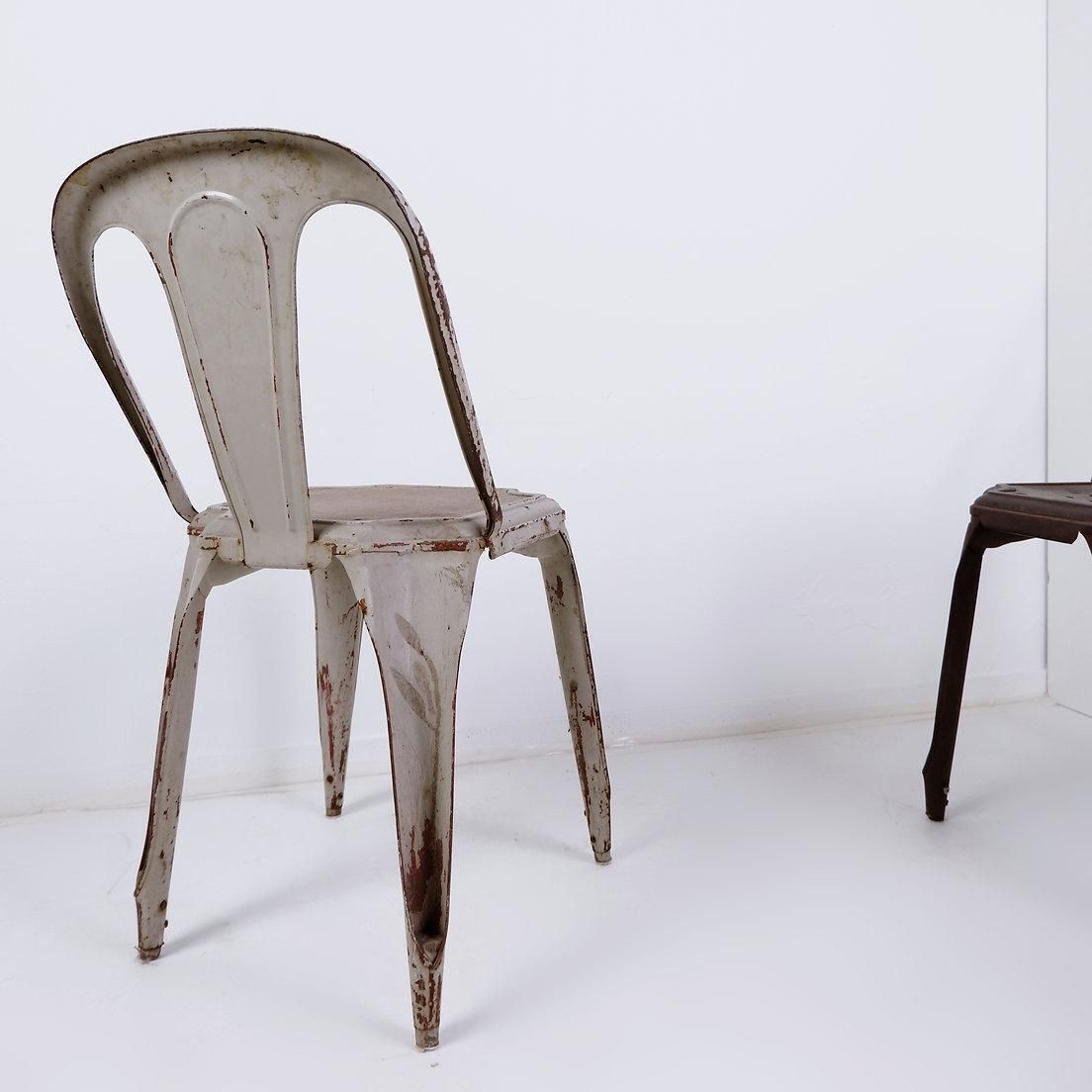 Stackable Industrial Bistro Chairs By Fibrocit Of Belgium    Set Of 4    1950s photo vinterior