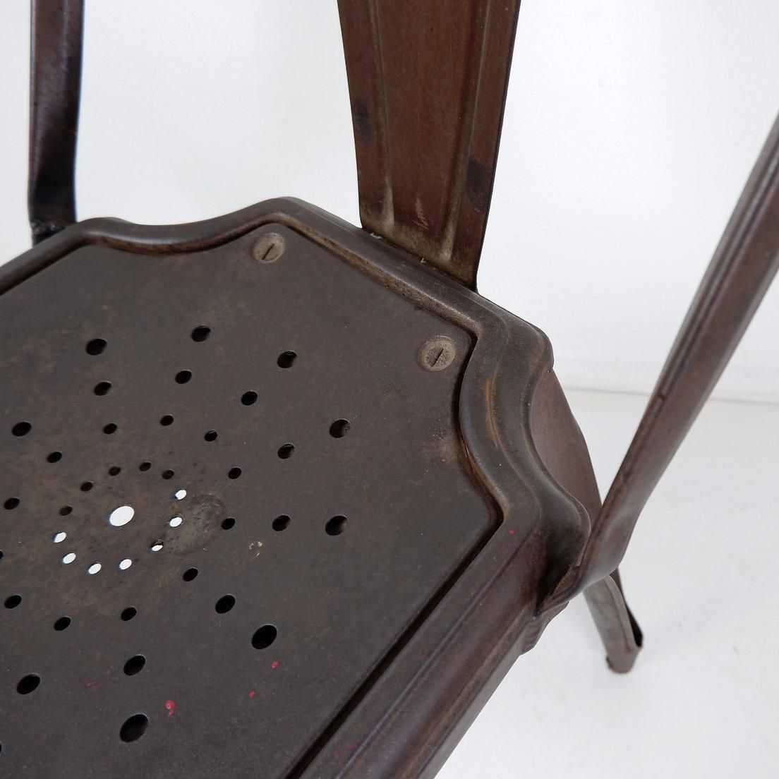 photo for sale Stackable Industrial Bistro Chairs By Fibrocit Of Belgium    Set Of 4    1950s